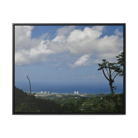 Rainforest Trails & Views - Gallery Canvas Wraps, Horizontal Frame - El Yunque National Forest - Puerto Rico - Urbanization gets closer to EYNF - Luquillo beach coast & buildings - Green Forest Home