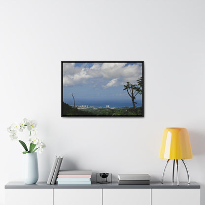 Rainforest Trails & Views - Gallery Canvas Wraps, Horizontal Frame - El Yunque National Forest - Puerto Rico - Urbanization gets closer to EYNF - Luquillo beach coast & buildings - Green Forest Home