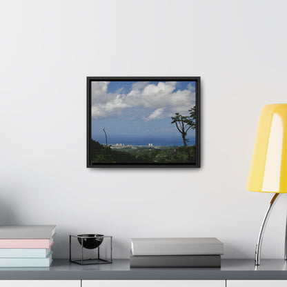 Rainforest Trails & Views - Gallery Canvas Wraps, Horizontal Frame - El Yunque National Forest - Puerto Rico - Urbanization gets closer to EYNF - Luquillo beach coast & buildings - Green Forest Home