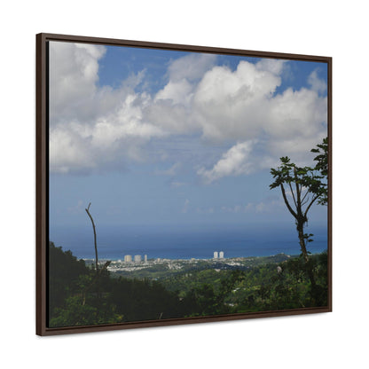 Rainforest Trails & Views - Gallery Canvas Wraps, Horizontal Frame - El Yunque National Forest - Puerto Rico - Urbanization gets closer to EYNF - Luquillo beach coast & buildings - Green Forest Home