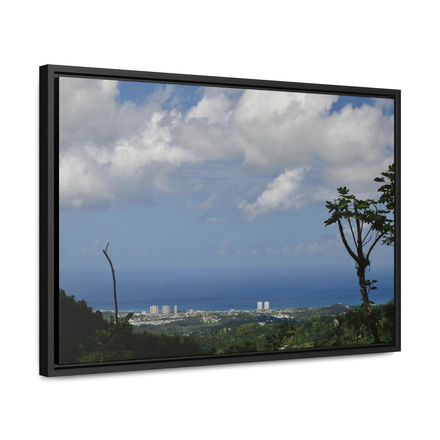 Rainforest Trails & Views - Gallery Canvas Wraps, Horizontal Frame - El Yunque National Forest - Puerto Rico - Urbanization gets closer to EYNF - Luquillo beach coast & buildings - Green Forest Home
