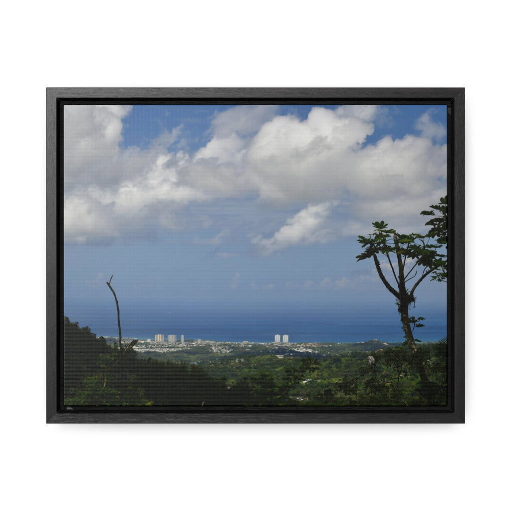 Rainforest Trails & Views - Gallery Canvas Wraps, Horizontal Frame - El Yunque National Forest - Puerto Rico - Urbanization gets closer to EYNF - Luquillo beach coast & buildings - Green Forest Home