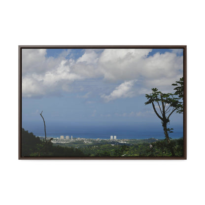 Rainforest Trails & Views - Gallery Canvas Wraps, Horizontal Frame - El Yunque National Forest - Puerto Rico - Urbanization gets closer to EYNF - Luquillo beach coast & buildings - Green Forest Home