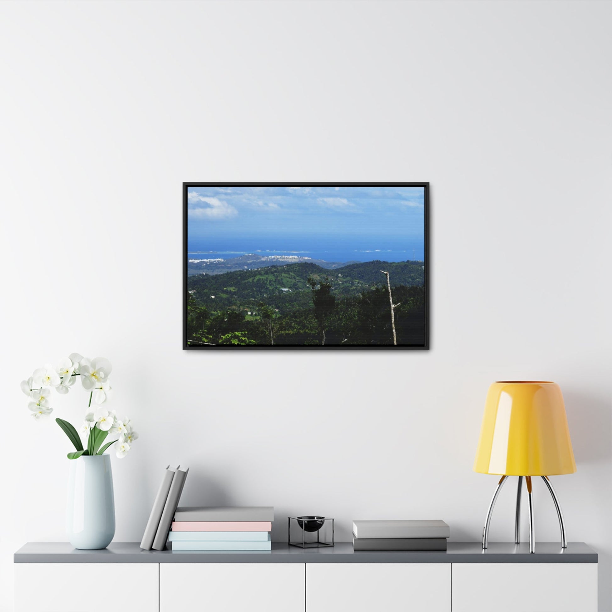 Rainforest Trails & Views - Gallery Canvas Wraps, Horizontal Frame - El Yunque National Forest - Puerto Rico - View from PR191 - Atlantic Ocean view - Green Forest Home