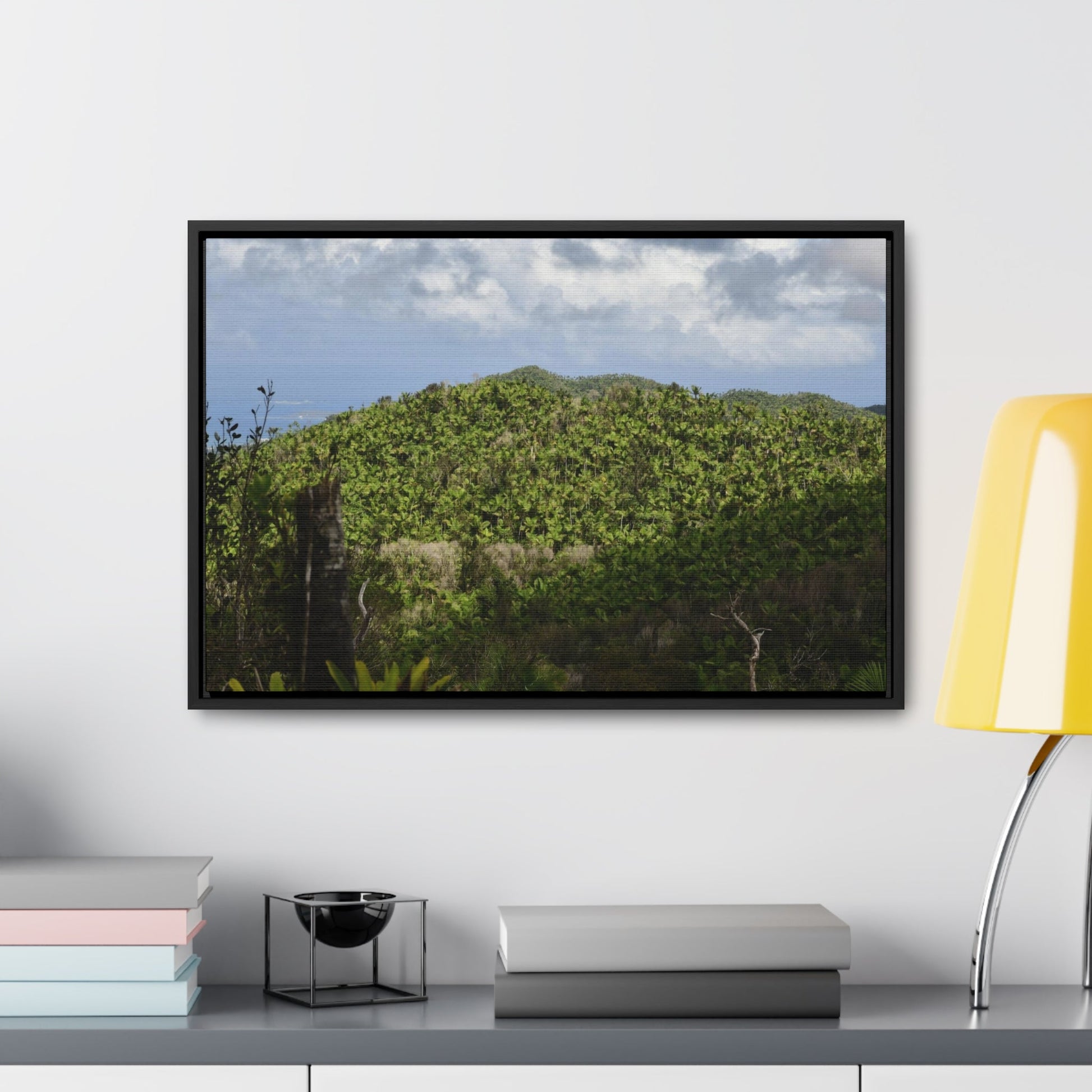 Rainforest Trails & Views - Gallery Canvas Wraps, Horizontal Frame - El Yunque National Forest - Puerto Rico - View of East Peak road and the Sierra Palm forest - Green Forest Home