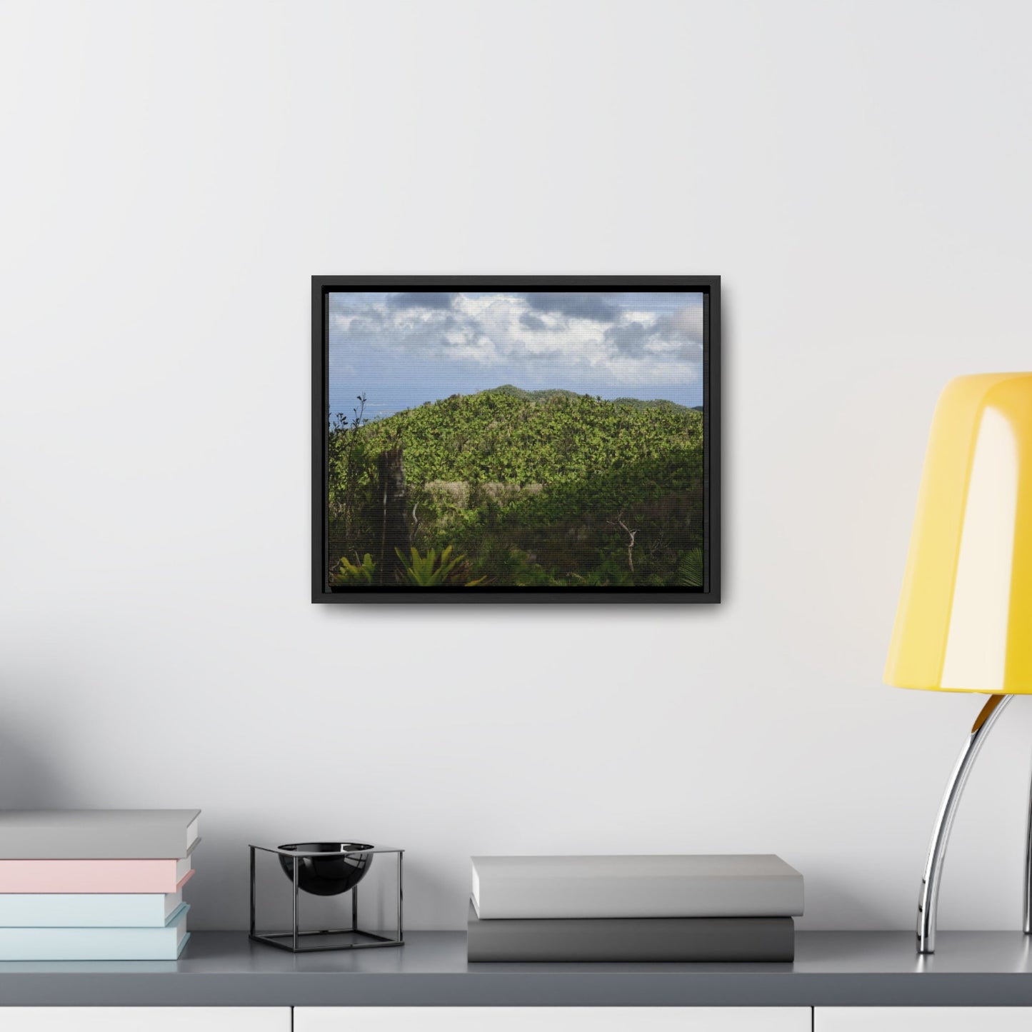 Rainforest Trails & Views - Gallery Canvas Wraps, Horizontal Frame - El Yunque National Forest - Puerto Rico - View of East Peak road and the Sierra Palm forest - Green Forest Home