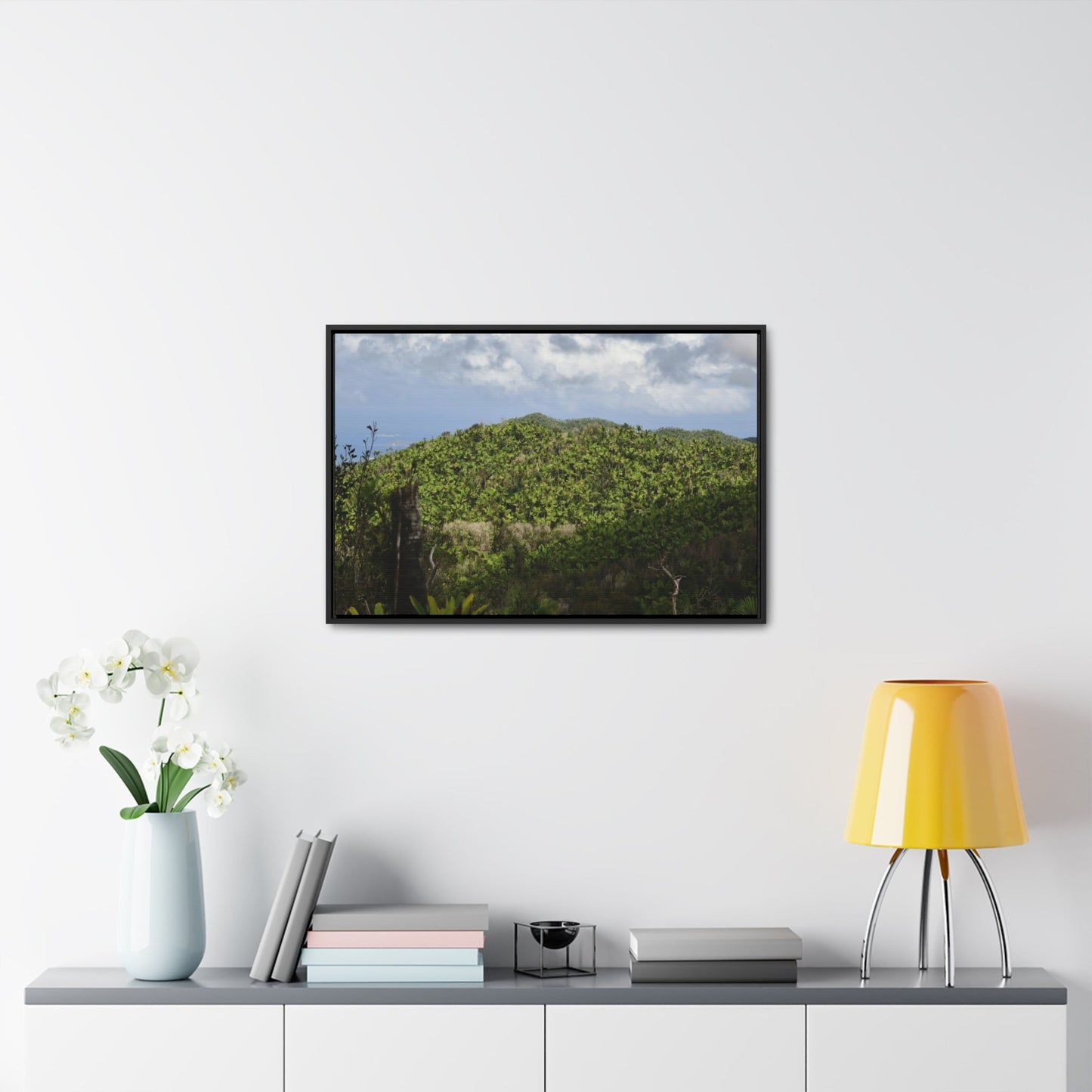 Rainforest Trails & Views - Gallery Canvas Wraps, Horizontal Frame - El Yunque National Forest - Puerto Rico - View of East Peak road and the Sierra Palm forest - Green Forest Home