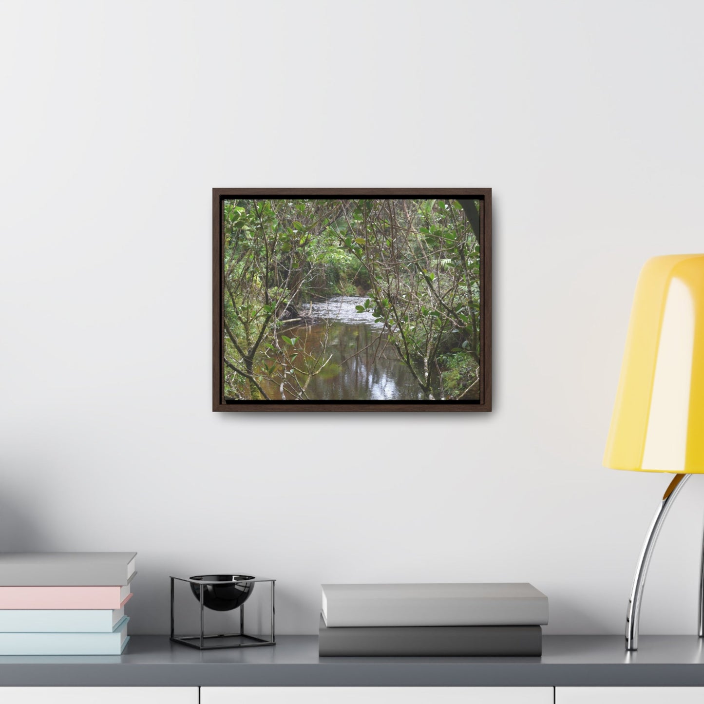 Rainforest Trails & Views - Gallery Canvas Wraps, Horizontal Frame - El Yunque National Forest - Puerto Rico - View of Rio Sabana - Green Forest Home
