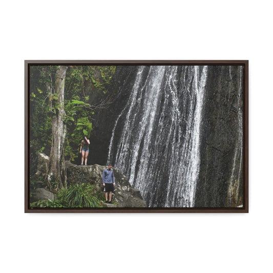 Rainforest Trails & Views - Gallery Canvas Wraps, Horizontal Frame - El Yunque National Forest - Puerto Rico - Visitors explore La Coca Falls in PR 191 - Green Forest Home