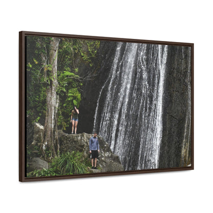 Rainforest Trails & Views - Gallery Canvas Wraps, Horizontal Frame - El Yunque National Forest - Puerto Rico - Visitors explore La Coca Falls in PR 191 - Green Forest Home