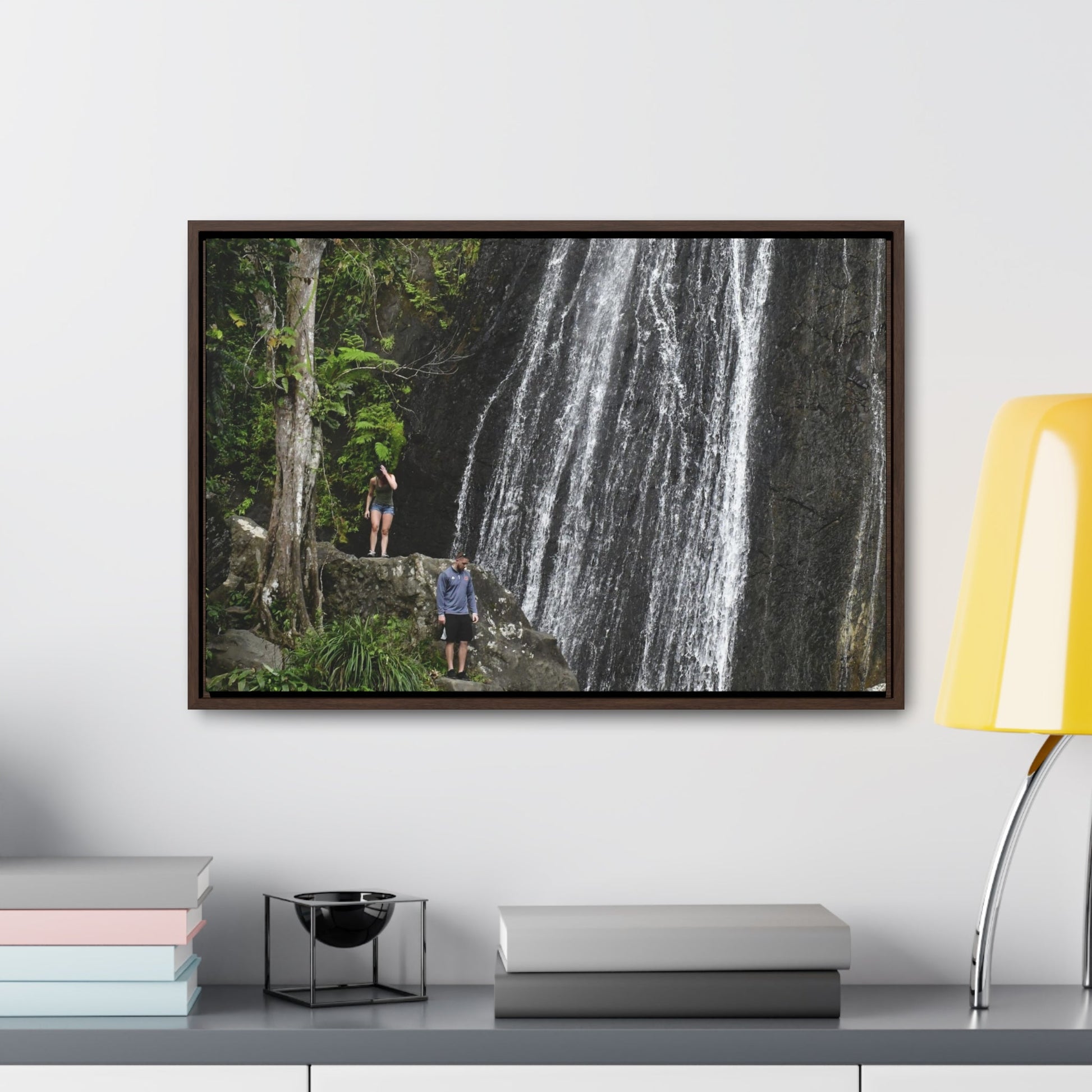 Rainforest Trails & Views - Gallery Canvas Wraps, Horizontal Frame - El Yunque National Forest - Puerto Rico - Visitors explore La Coca Falls in PR 191 - Green Forest Home