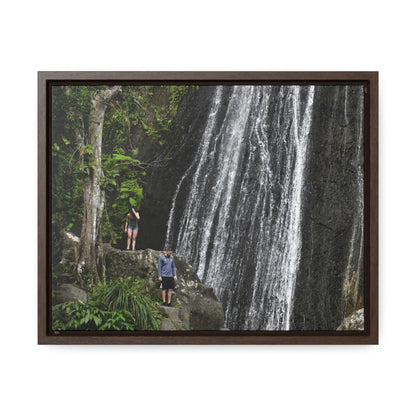Rainforest Trails & Views - Gallery Canvas Wraps, Horizontal Frame - El Yunque National Forest - Puerto Rico - Visitors explore La Coca Falls in PR 191 - Green Forest Home