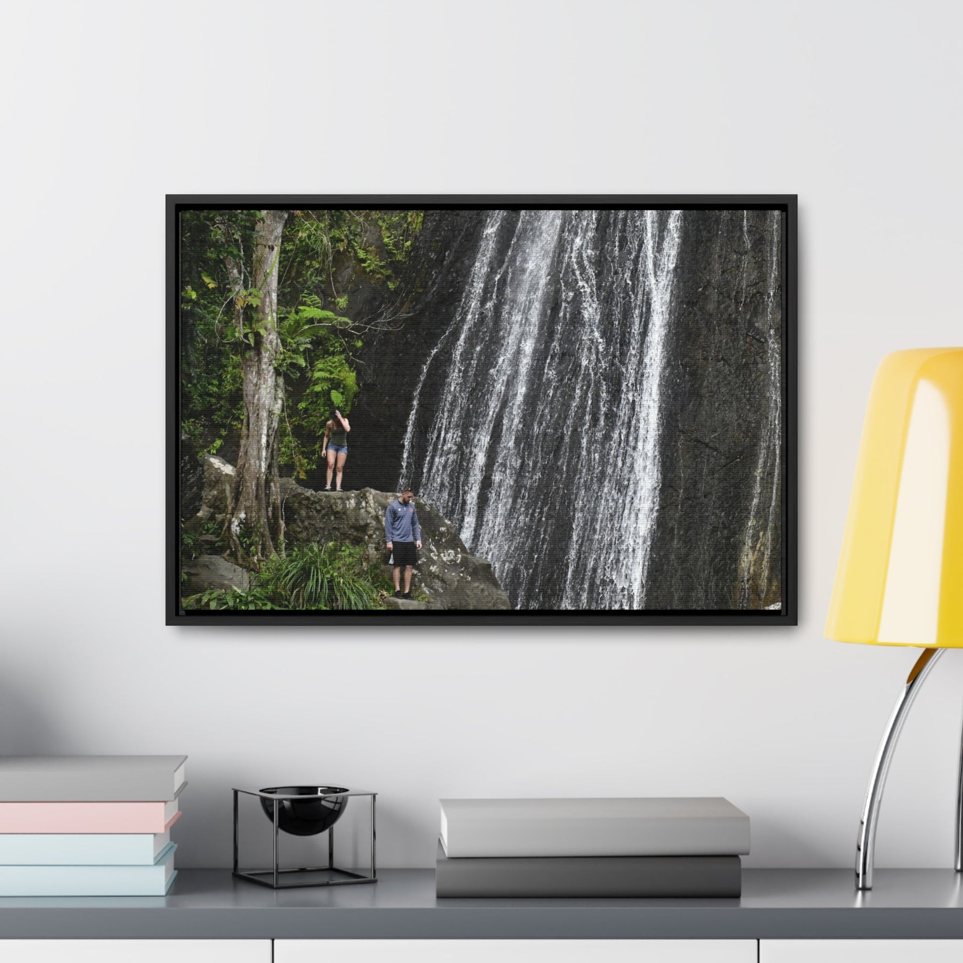 Rainforest Trails & Views - Gallery Canvas Wraps, Horizontal Frame - El Yunque National Forest - Puerto Rico - Visitors explore La Coca Falls in PR 191 - Green Forest Home