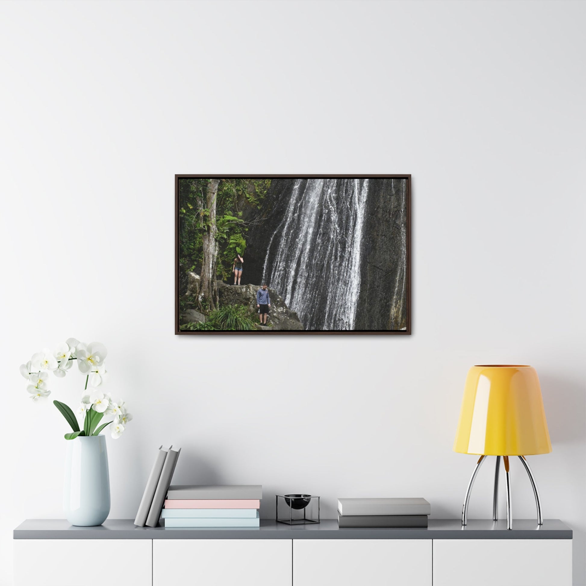 Rainforest Trails & Views - Gallery Canvas Wraps, Horizontal Frame - El Yunque National Forest - Puerto Rico - Visitors explore La Coca Falls in PR 191 - Green Forest Home