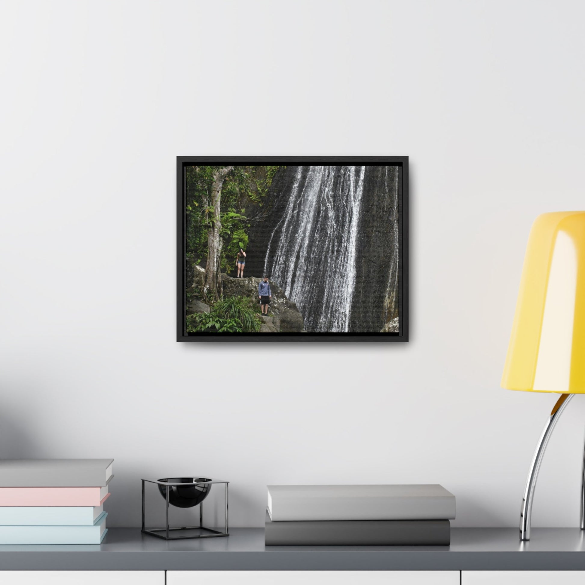 Rainforest Trails & Views - Gallery Canvas Wraps, Horizontal Frame - El Yunque National Forest - Puerto Rico - Visitors explore La Coca Falls in PR 191 - Green Forest Home