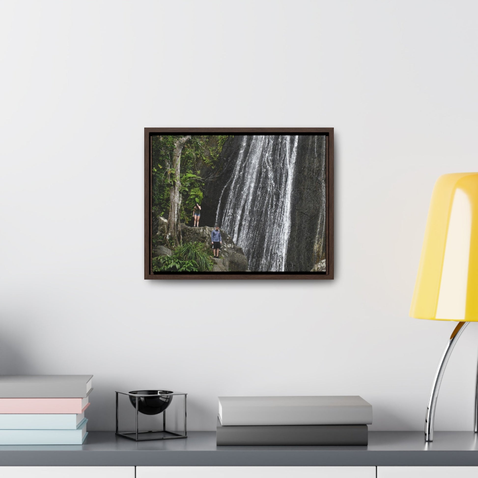 Rainforest Trails & Views - Gallery Canvas Wraps, Horizontal Frame - El Yunque National Forest - Puerto Rico - Visitors explore La Coca Falls in PR 191 - Green Forest Home