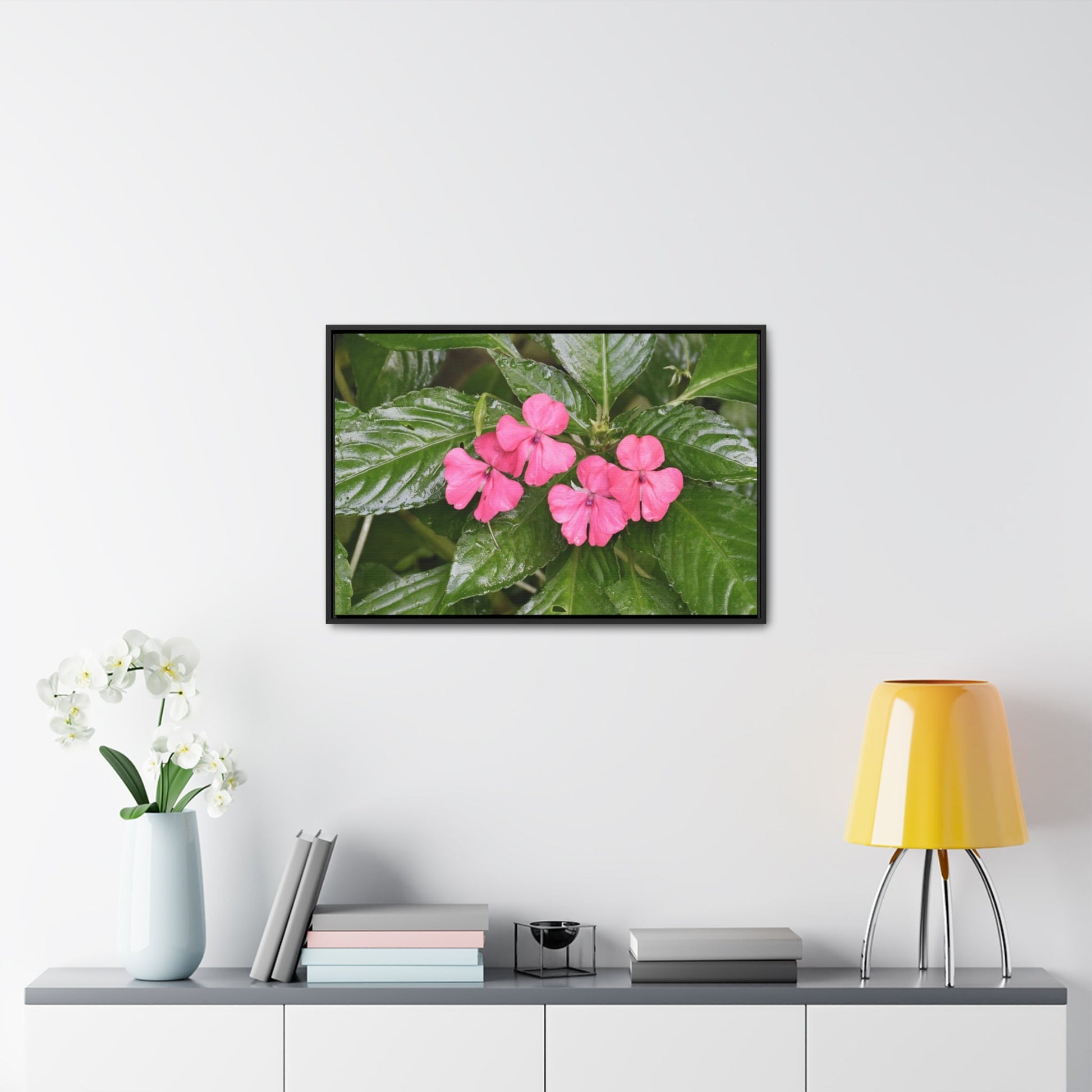 Rainforest Trails & Views - Gallery Canvas Wraps, Horizontal Frame - El Yunque National Forest - Rio Sabana Lovely Miramelinda flower - Green Forest Home