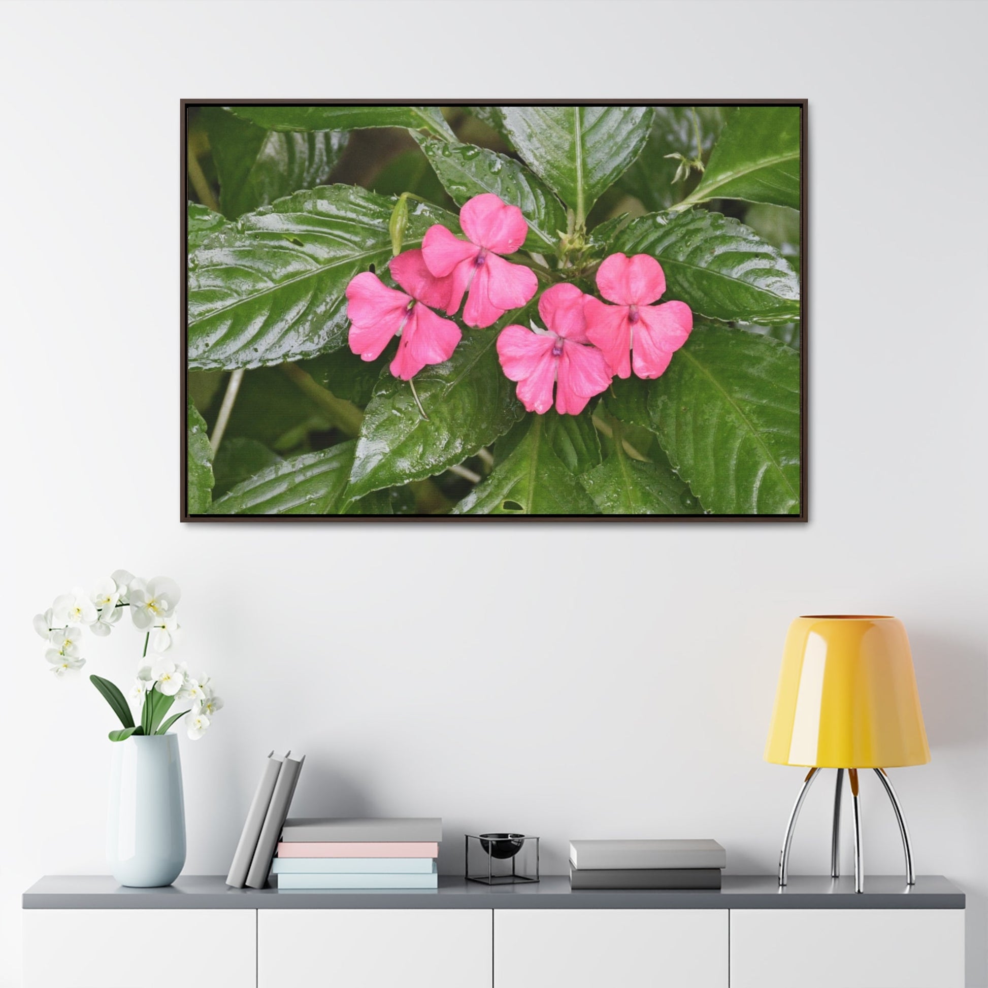 Rainforest Trails & Views - Gallery Canvas Wraps, Horizontal Frame - El Yunque National Forest - Rio Sabana Lovely Miramelinda flower - Green Forest Home