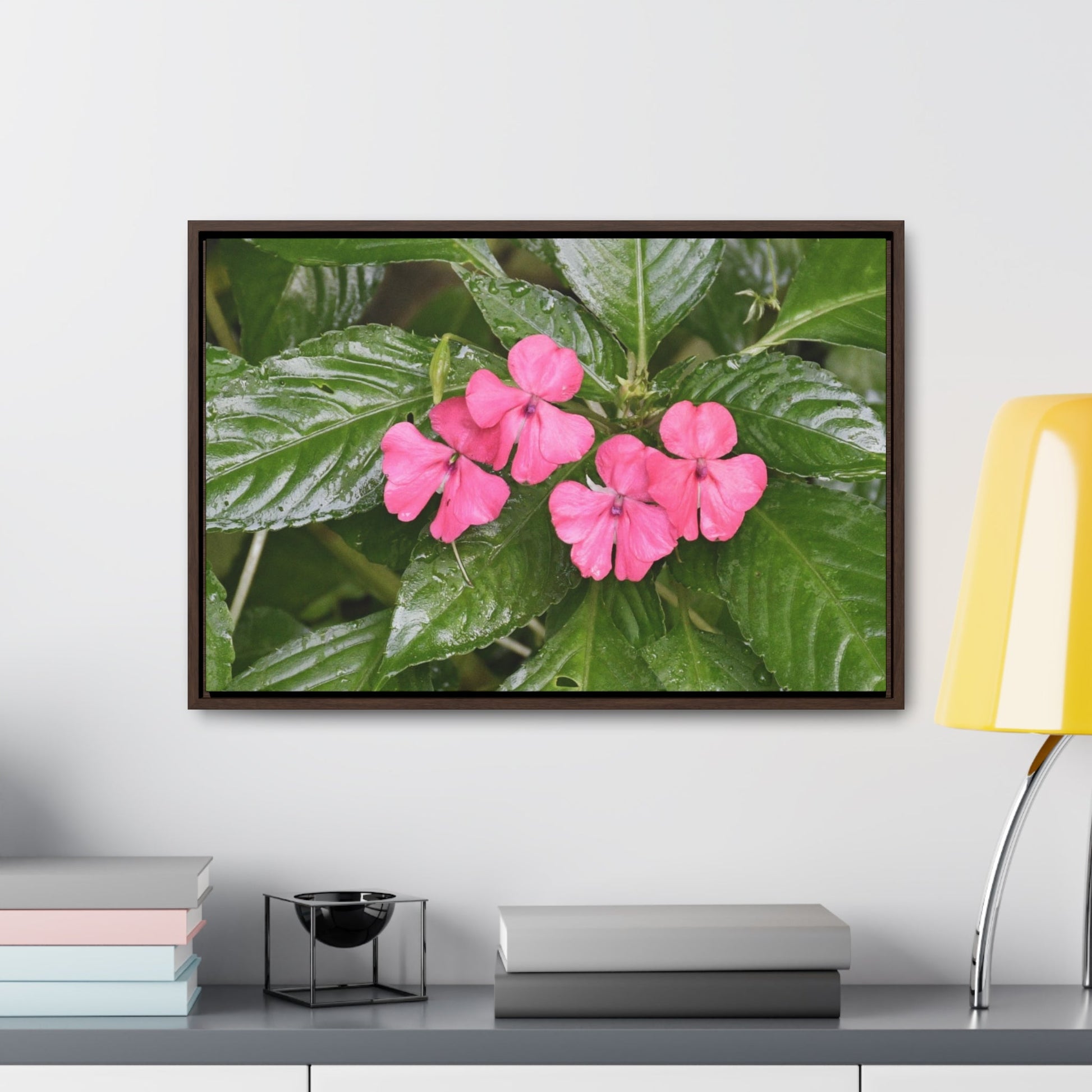 Rainforest Trails & Views - Gallery Canvas Wraps, Horizontal Frame - El Yunque National Forest - Rio Sabana Lovely Miramelinda flower - Green Forest Home