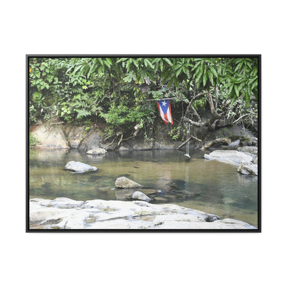 Rainforest Trails & Views - Gallery Canvas Wraps, Horizontal Frame - El Yunque National Forest - Rio Sabana Park and pond - Green Forest Home