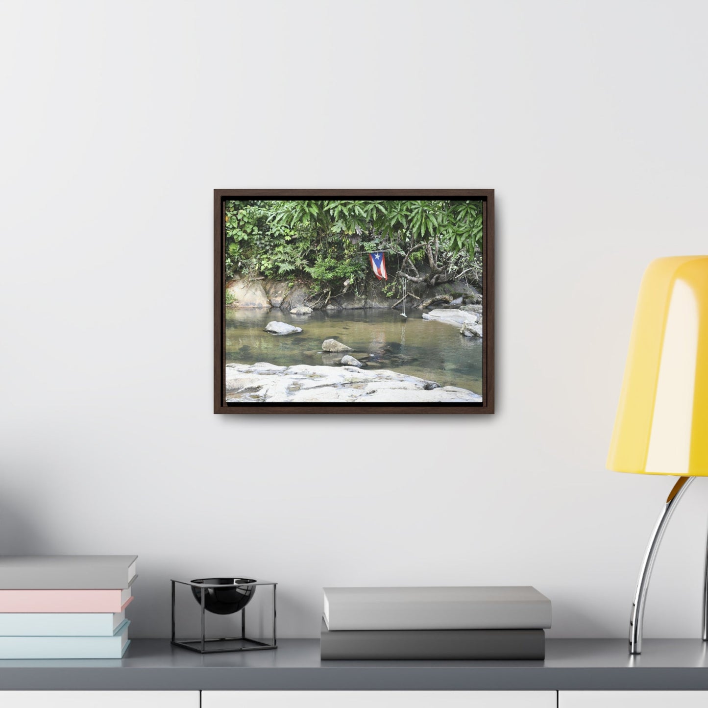 Rainforest Trails & Views - Gallery Canvas Wraps, Horizontal Frame - El Yunque National Forest - Rio Sabana Park and pond - Green Forest Home