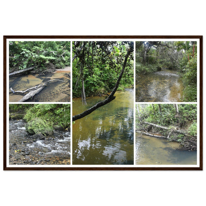 Rainforest Trails & Views - Horizontal Frame - El Yunque National Forest - Puerto Rico - Premium Matte Paper Wooden Framed Poster - 5 high-resolution Nikon Prints - of the Pristine upper Rio Sabana - Green Forest Home