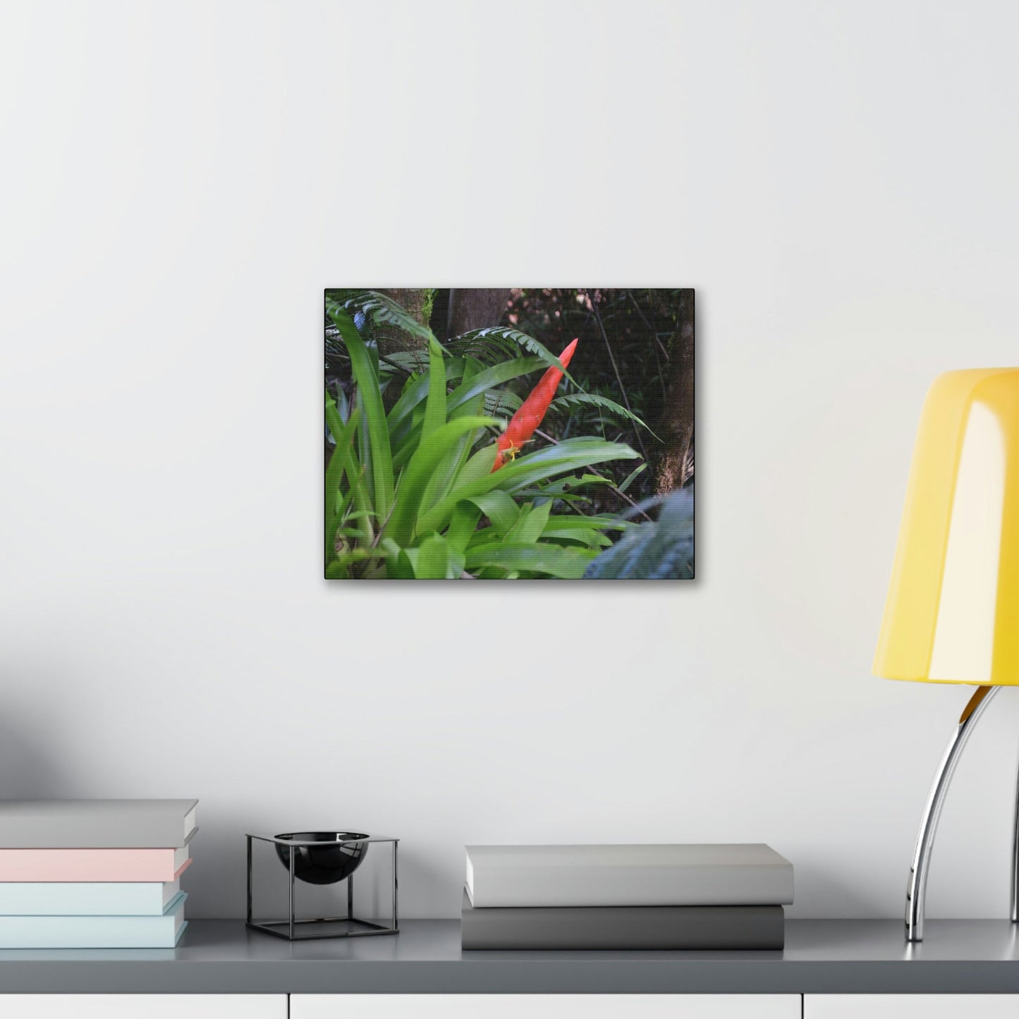 SMALL Canvas Gallery Wraps - Made in USA - Bromeliad in flower in El Yunque rainforest PR - Green Forest Home