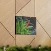 SMALL Canvas Gallery Wraps - Made in USA - Bromeliad in flower in El Yunque rainforest PR - Green Forest Home