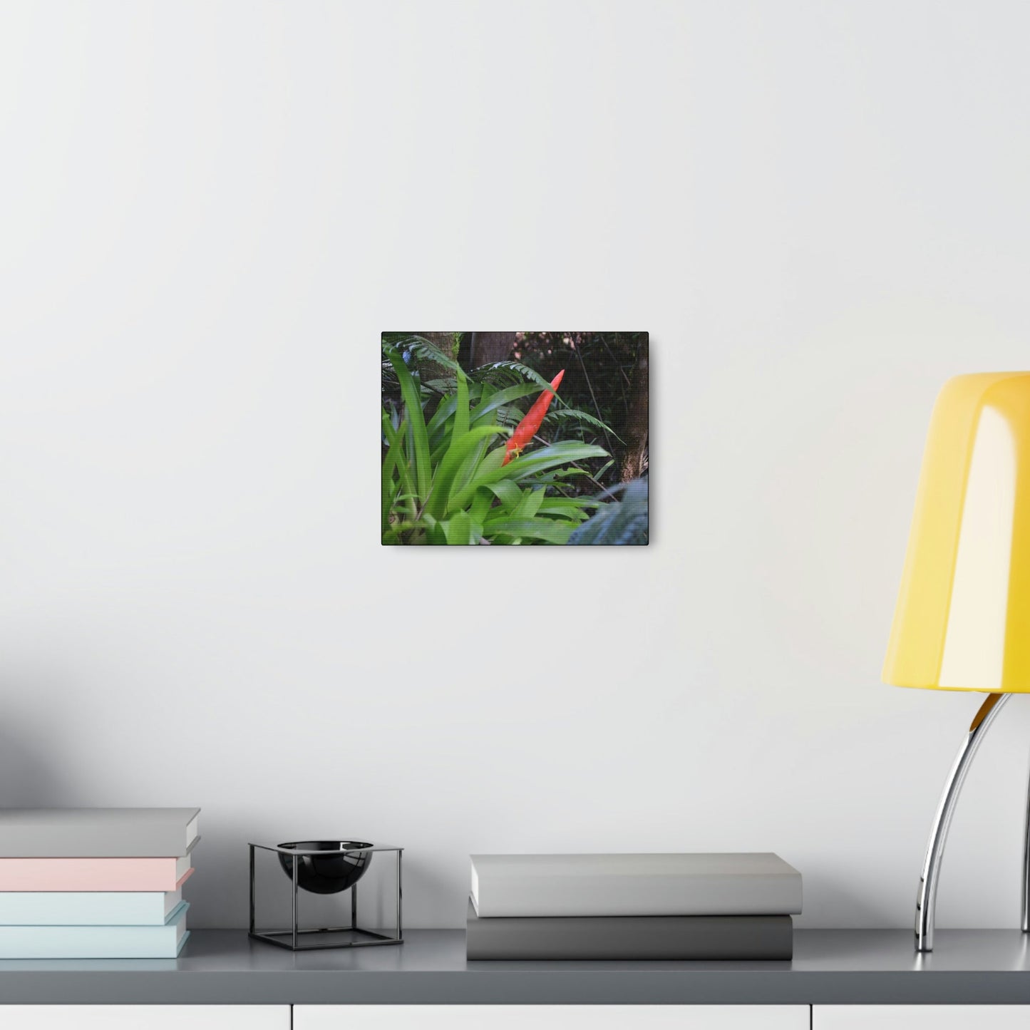 SMALL Canvas Gallery Wraps - Made in USA - Bromeliad in flower in El Yunque rainforest PR - Green Forest Home
