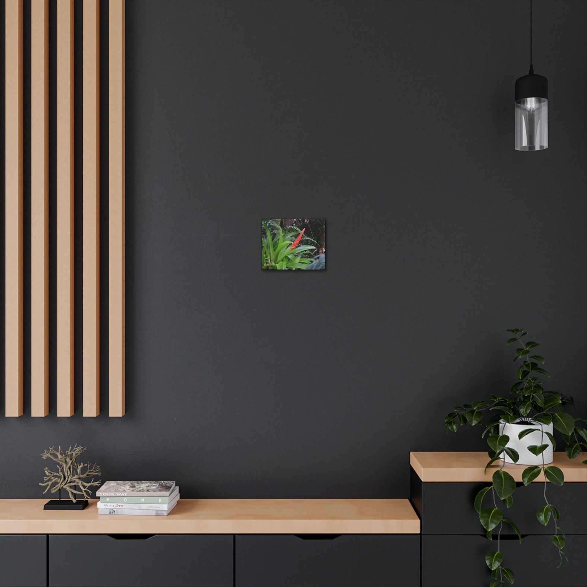 SMALL Canvas Gallery Wraps - Made in USA - Bromeliad in flower in El Yunque rainforest PR - Green Forest Home