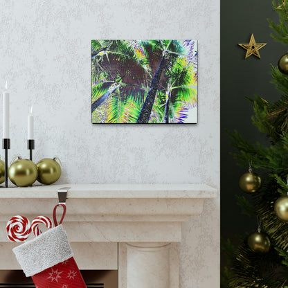SMALL Canvas Gallery Wraps - Made in USA - Color curve-modified Sierra Palm in El Yunque rainforest PR - Green Forest Home