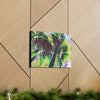 SMALL Canvas Gallery Wraps - Made in USA - Color curve-modified Sierra Palm in El Yunque rainforest PR - Green Forest Home