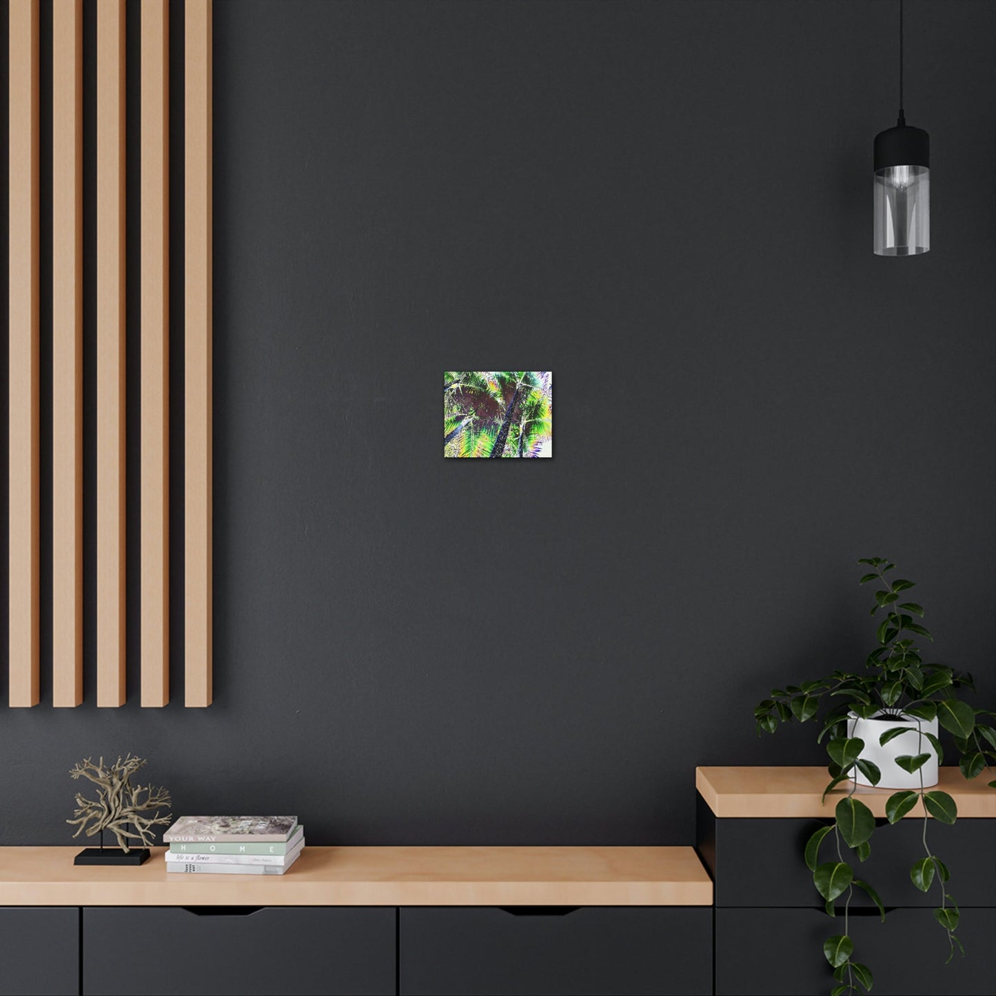 SMALL Canvas Gallery Wraps - Made in USA - Color curve-modified Sierra Palm in El Yunque rainforest PR - Green Forest Home