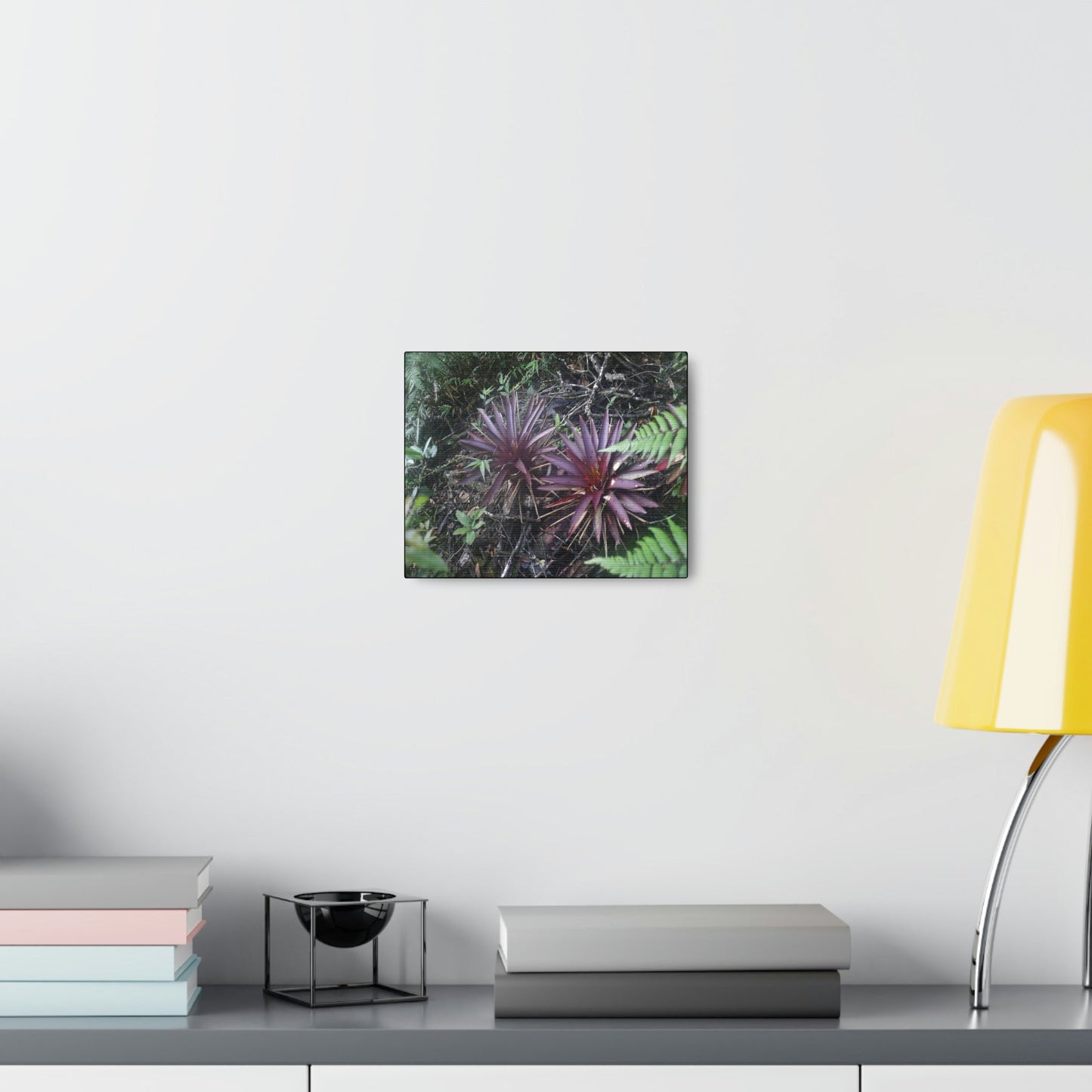 SMALL Canvas Gallery Wraps - Made in USA - Rare red Bromeliads in flower in El Yunque rainforest - Rio Sabana trail PR - Green Forest Home