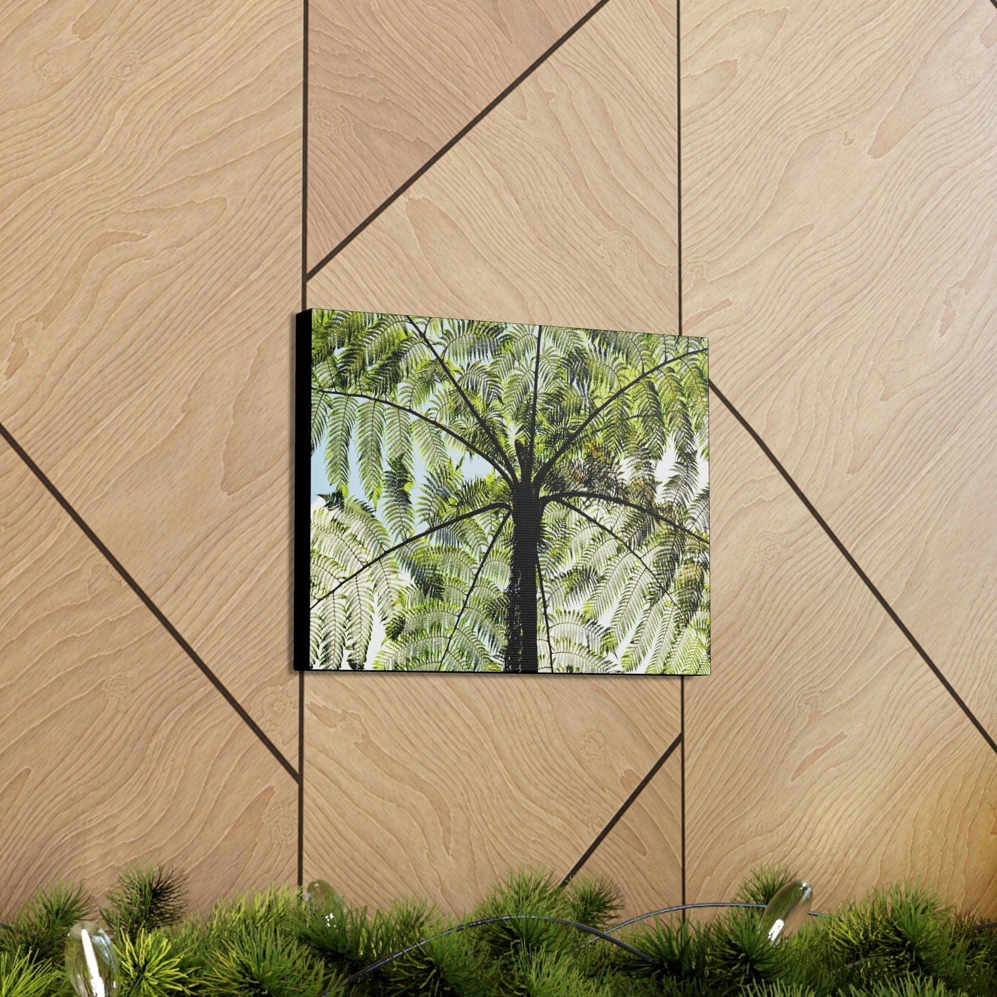 SMALL Canvas Gallery Wraps - Made in USA - The ancient Fern Palm - El Yunque rainforest - Rio Sabana trail PR - Green Forest Home