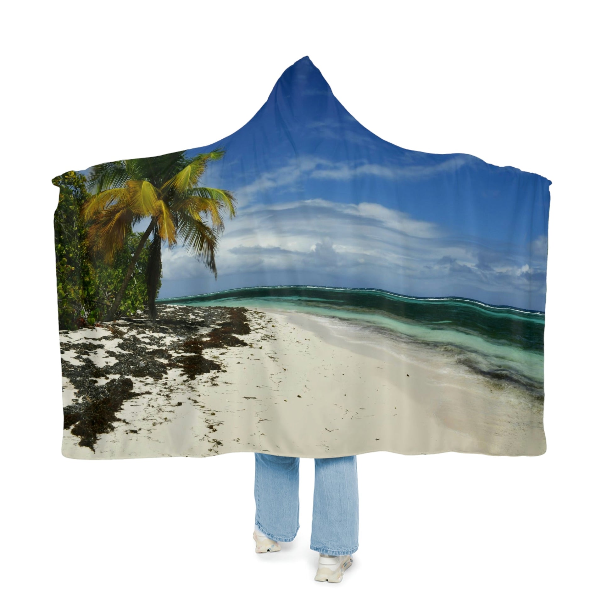 Snuggle Blanket - All Over Print - Amazing Colors of Pajaros Beach - Mona Island Puerto Rico - Made in China - Green Forest Home