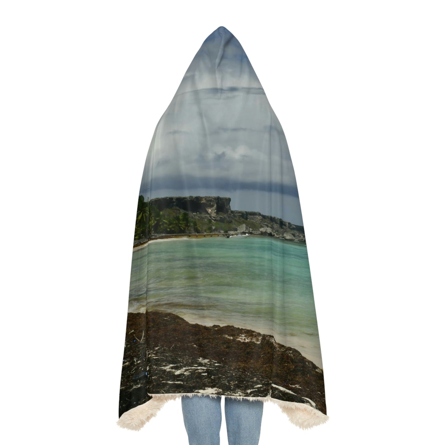 Snuggle Blanket - All Over Print - Amazing Colors of Pajaros Beach - Mona Island Puerto Rico - Made in China - Green Forest Home