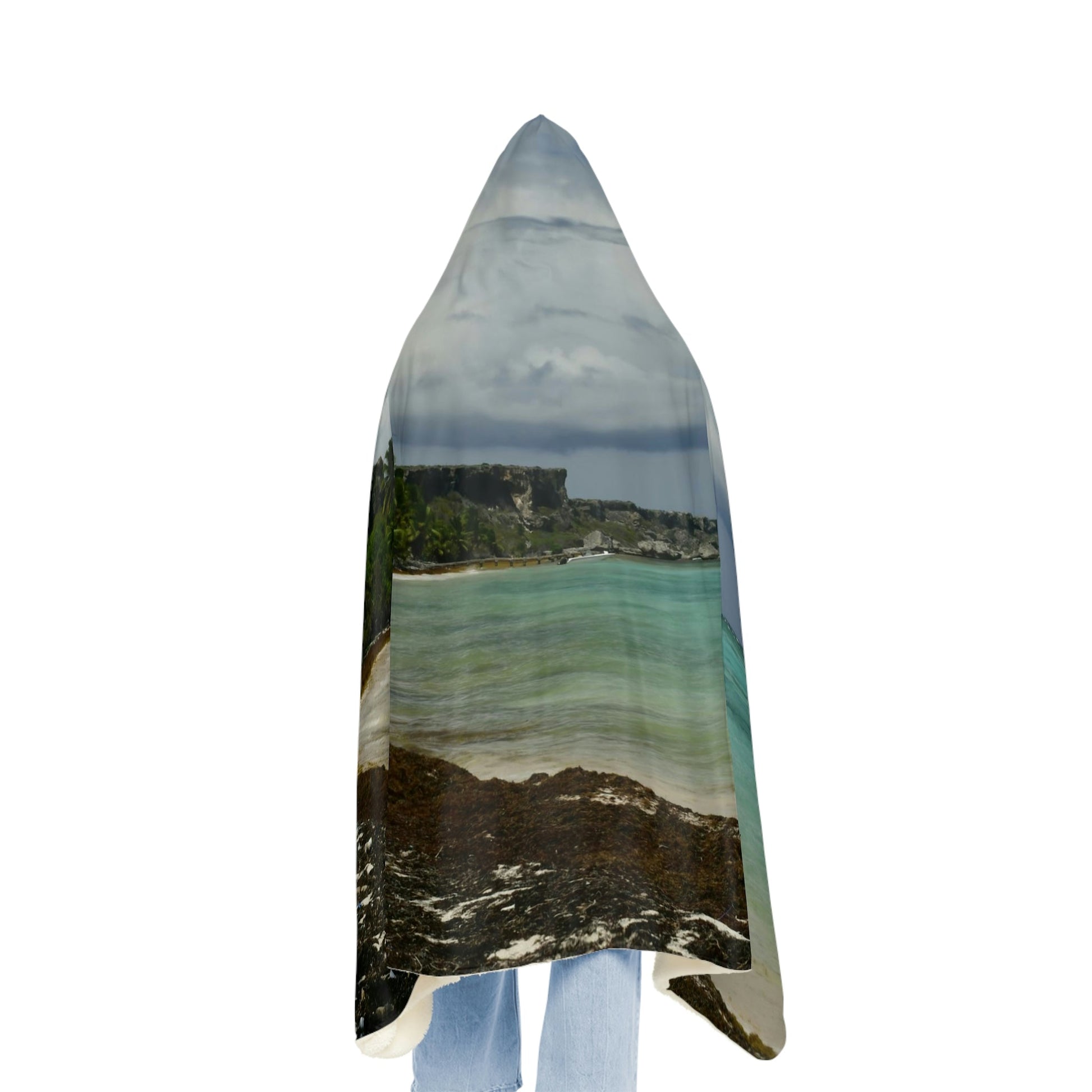 Snuggle Blanket - All Over Print - Amazing Colors of Pajaros Beach - Mona Island Puerto Rico - Made in China - Green Forest Home