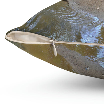 Spun Polyester Square Pillow - Related to the Holy Spirit River explorations or Tradewinds trail - El Yunque PR - Green Forest Home
