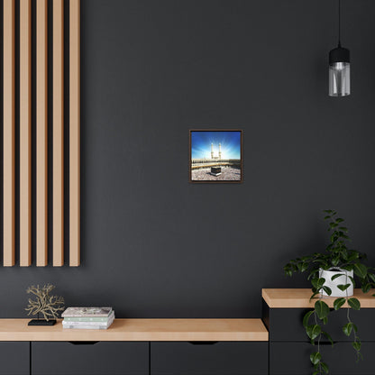 Square Framed Premium Canvas - Glorious Mosque - Kaaba Mecca - Saudi Arabia - UAE - Green Forest Home
