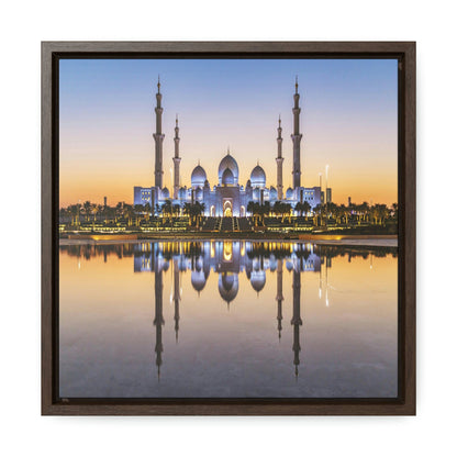 Square Framed Premium Canvas - Shikh Zayed Grand mosque in Abu Dhabi - UAE - Green Forest Home