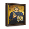 Square Framed Premium Gallery Canvas - 11th century mosaic of Jesus Christ on the wall of Hagia Sophia - Green Forest Home