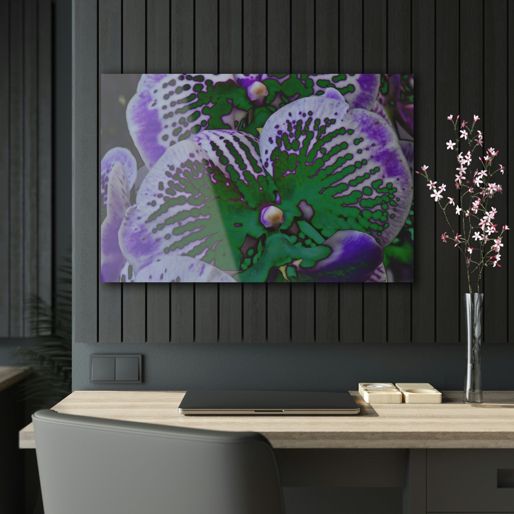 Stunning US Made Acrylic Prints - Amazing Tropical Orchids Digital ART - from Isabela Puerto Rico - Best Home Decor Ideas - Green Forest Home