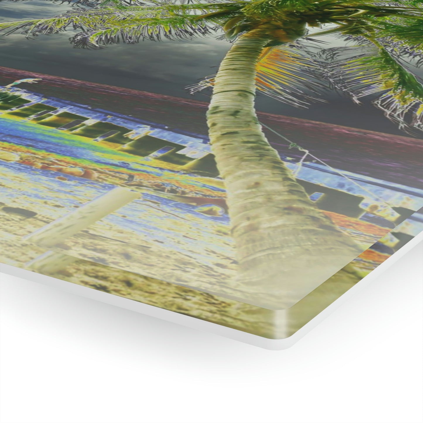 Stunning US Made Acrylic Prints - Coconut Palms Frame a View in Mona Island and Pier - Puerto Rico - Best Home Decor Ideas* - Green Forest Home