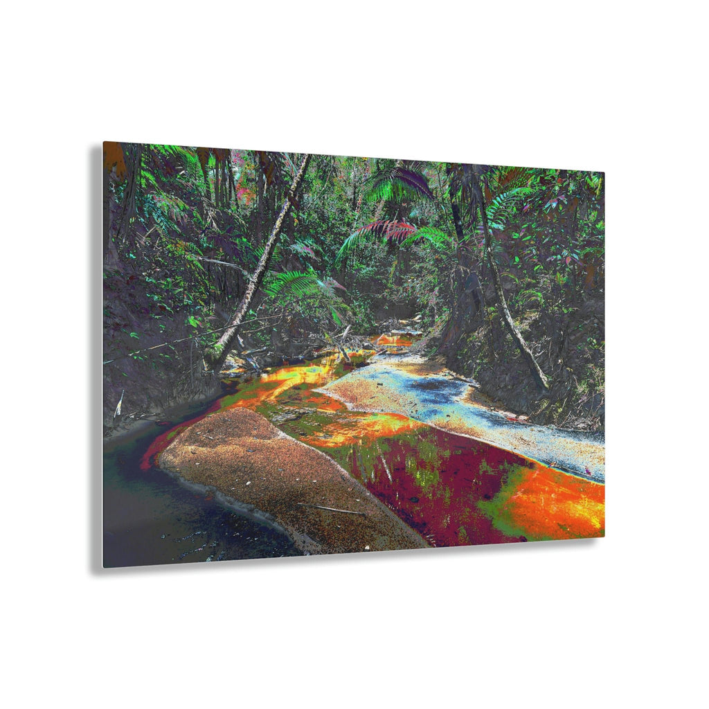 Stunning US Made Acrylic Prints - El Yunque Rio Espiritu Santo Deep Forest Orange Water due to Organic Decay - Puerto Rico - Best Home Decor Ideas* - Green Forest Home