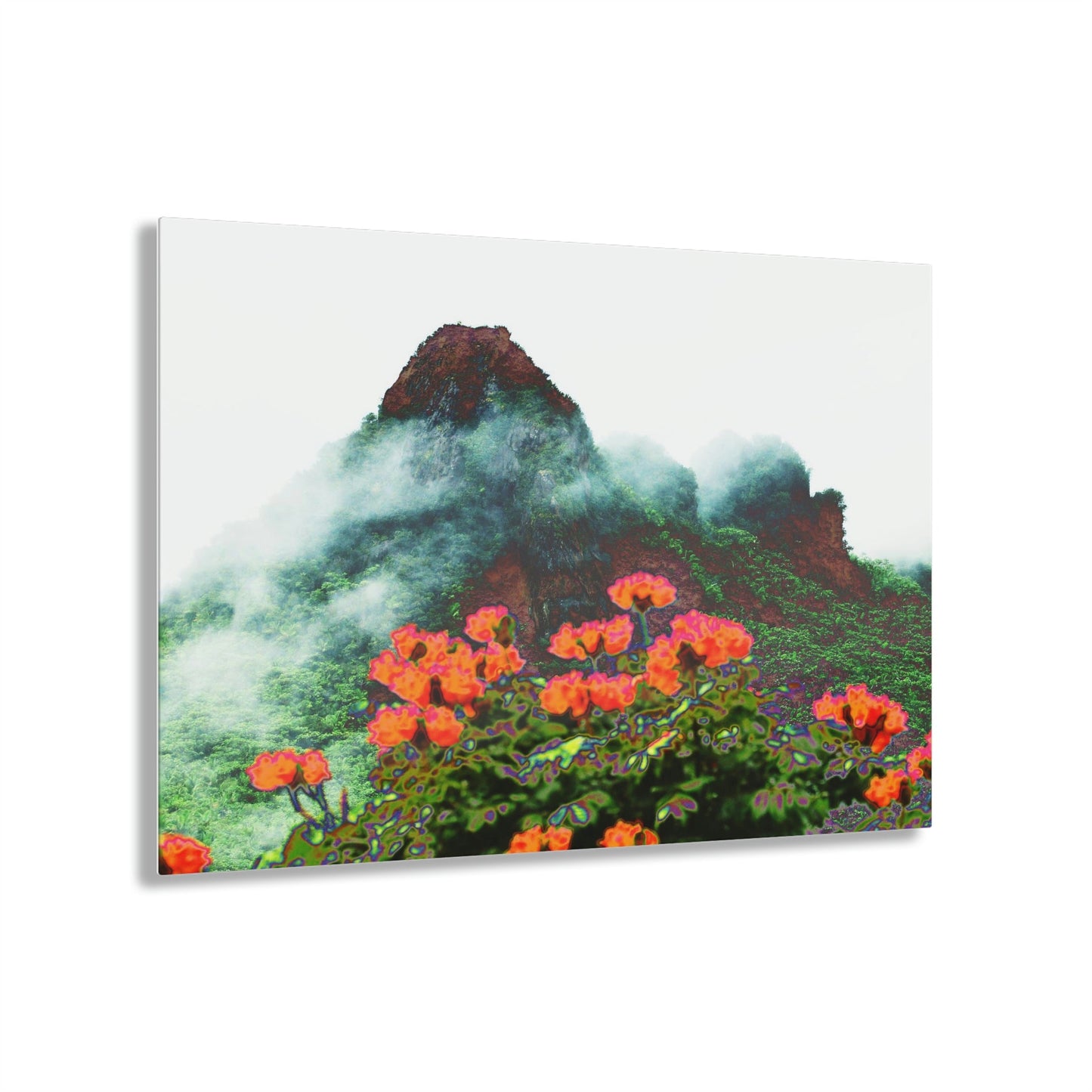 Stunning US Made Acrylic Prints - El Yunque Yokahu Tower Telephoto of Storm - Puerto Rico - Best Home Decor Ideas* - Green Forest Home