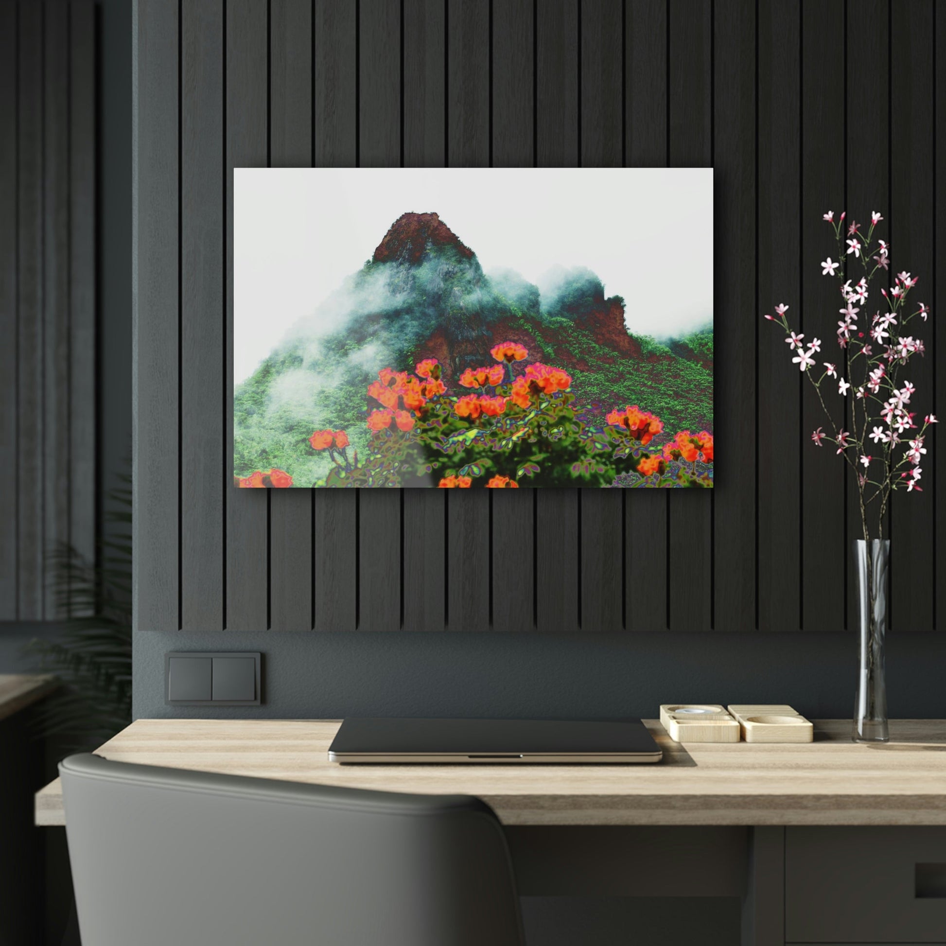Stunning US Made Acrylic Prints - El Yunque Yokahu Tower Telephoto of Storm - Puerto Rico - Best Home Decor Ideas* - Green Forest Home