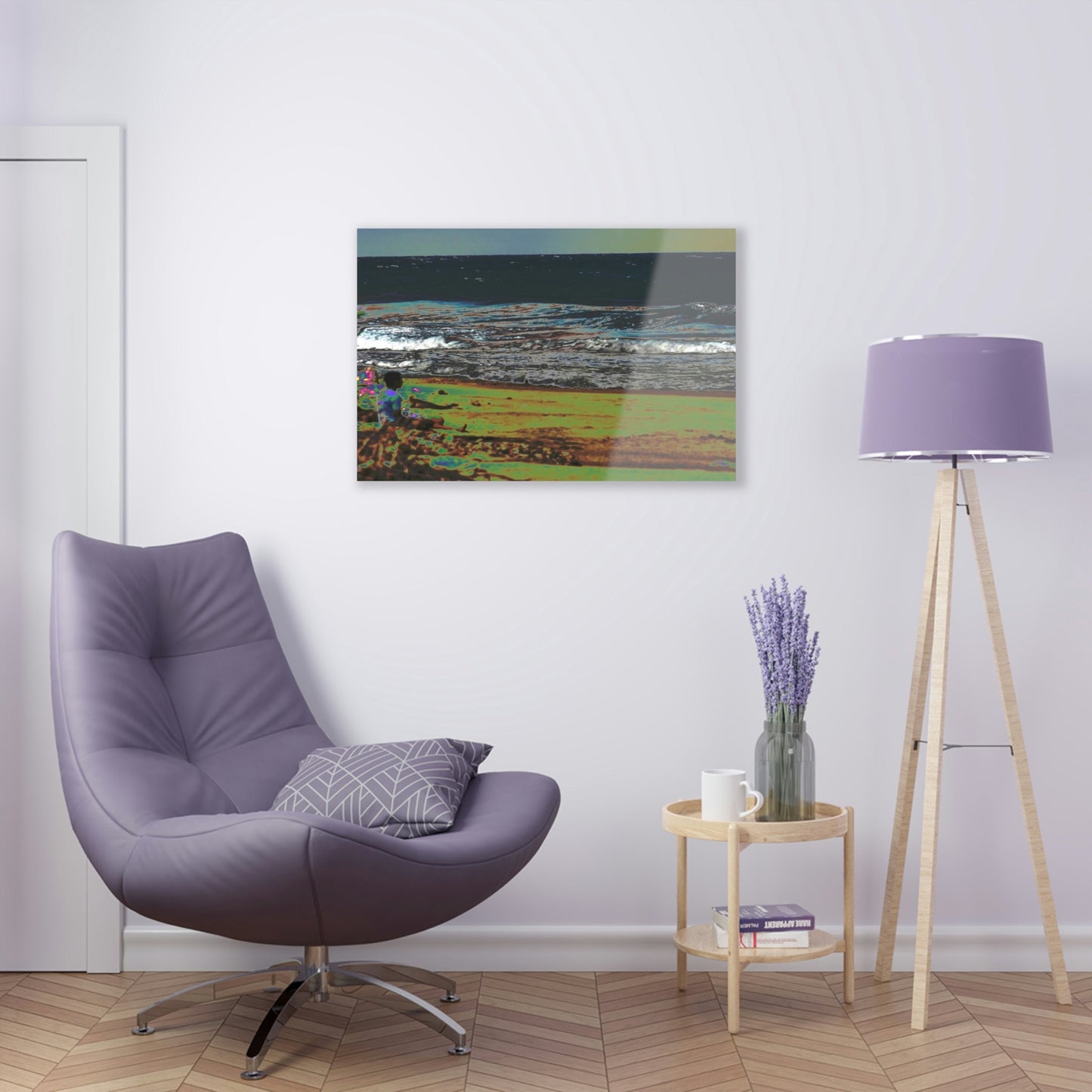 Stunning US Made Acrylic Prints - Kid Entraced with the Beach Waves - Arecibo Puerto Rico - Best Home Decor Ideas* - Green Forest Home
