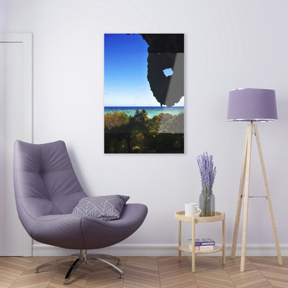 Stunning US Made Acrylic Prints - Mona Island amazing Ocean View from Cave - Puerto Rico - Best Home Decor Ideas* - Green Forest Home