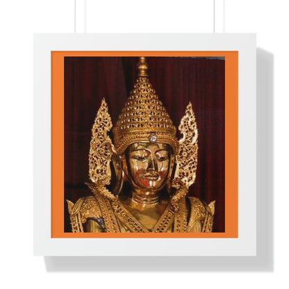 Theravada Buddhism - Framed Horizontal Poster - Buddha in Pagoda (top section) - TKAM Monastery - near Boulder Creek CA - Print in USA - Green Forest Home
